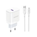 Ładowarka sieciowa USB-A 18W z kablem do iPhone USB-A - Lightning biała Ładowarka sieciowa USB-A 18W z kablem do iPhone USB-A - Lightning biała