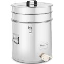 Odstojnik do miodu z sitkiem pokrywką i zaworem STAL 30 l Odstojnik do miodu z sitkiem pokrywką i zaworem STAL 30 l