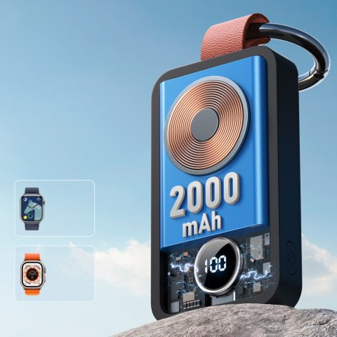 Powerbank kieszonkowy brelok 2000mAh 3W do Apple Watch czarny Powerbank kieszonkowy brelok 2000mAh 3W do Apple Watch czarny