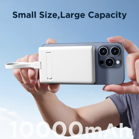 Powerbank magnetyczny 10000mAh 20W z podstawką + kabel Lightning - USB-C biały Powerbank magnetyczny 10000mAh 20W z podstawką + kabel Lightning - USB-C biały