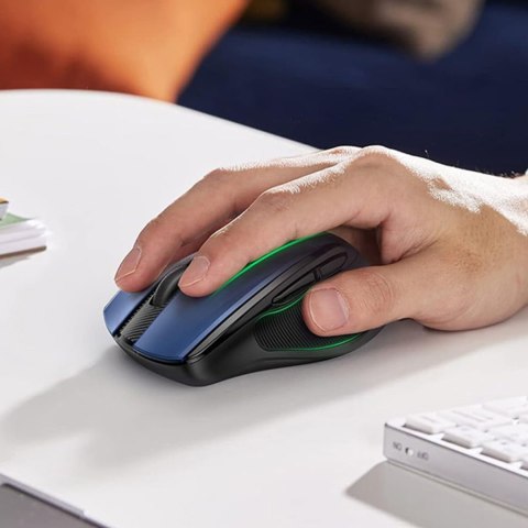 Precyzyjna mysz bezprzewodowa USB 2.4GHz Bluetooth 5.0 optyczna 4000 DPI niebieska Precyzyjna mysz bezprzewodowa USB 2.4GHz Bluetooth 5.0 optyczna 4000 DPI niebieska