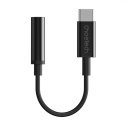 Przejściówka adapter audio USB-C - Jack 3.5mm 11cm czarna Przejściówka adapter audio USB-C - Jack 3.5mm 11cm czarna