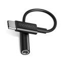 Przejściówka adapter audio USB-C - Jack 3.5mm 11cm czarna Przejściówka adapter audio USB-C - Jack 3.5mm 11cm czarna