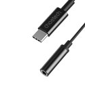 Przejściówka adapter audio USB-C - Jack 3.5mm 11cm czarna Przejściówka adapter audio USB-C - Jack 3.5mm 11cm czarna