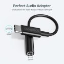 Przejściówka adapter audio USB-C - Jack 3.5mm 11cm czarna Przejściówka adapter audio USB-C - Jack 3.5mm 11cm czarna