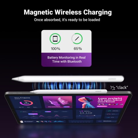 Rysik do tabletów iPada z ładowaniem bezprzewodowym biały Rysik do tabletów iPada z ładowaniem bezprzewodowym biały