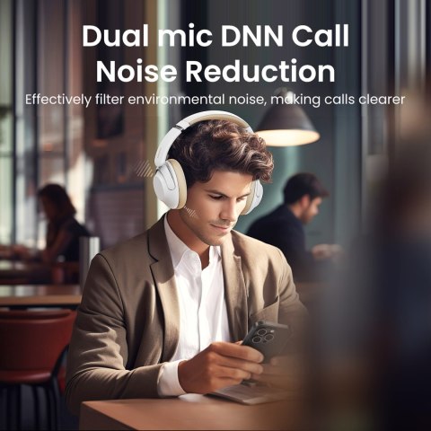 Słuchawki bezprzewodowe HiTune Max5 nauszne z hybrydową redukcją szumów ANC białe Słuchawki bezprzewodowe HiTune Max5 nauszne z hybrydową redukcją szumów ANC białe