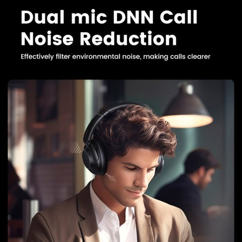 Słuchawki bezprzewodowe HiTune Max5 nauszne z hybrydową redukcją szumów ANC czarne Słuchawki bezprzewodowe HiTune Max5 nauszne z hybrydową redukcją szumów ANC czarne