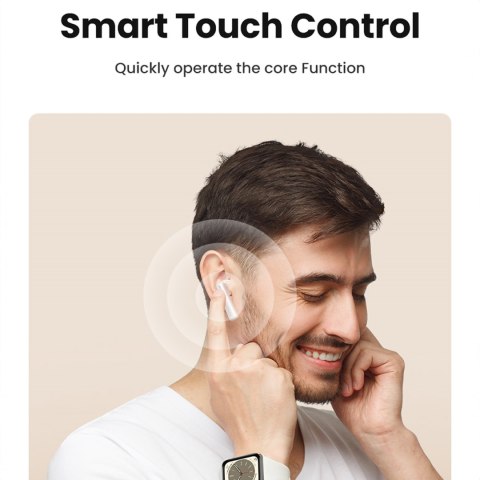 Słuchawki bezprzewodowe HiTune T6 z funkcją ANC + kabel USB-A - USB-C białe Słuchawki bezprzewodowe HiTune T6 z funkcją ANC + kabel USB-A - USB-C białe