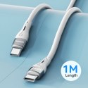 Trwały elastyczny kabel przewód USB-C - USB-C PD 65W 1m biały Trwały elastyczny kabel przewód USB-C - USB-C PD 65W 1m biały