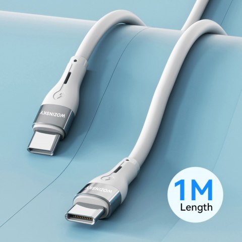 Trwały elastyczny kabel przewód USB-C - USB-C PD 65W 1m biały Trwały elastyczny kabel przewód USB-C - USB-C PD 65W 1m biały