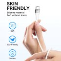 Trwały elastyczny kabel przewód USB-C - USB-C PD 65W 2m biały Trwały elastyczny kabel przewód USB-C - USB-C PD 65W 2m biały
