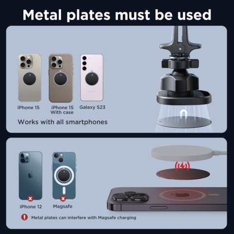 Uchwyt do telefonu samochodowy magnetyczny na deskę rozdzielczą czarny Uchwyt do telefonu samochodowy magnetyczny na deskę rozdzielczą czarny