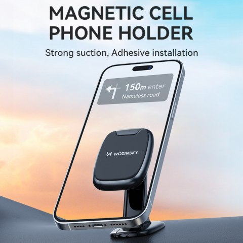 Uchwyt na telefon magnetyczny na deskę rozdzielczą w samochodzie czarny Uchwyt na telefon magnetyczny na deskę rozdzielczą w samochodzie czarny