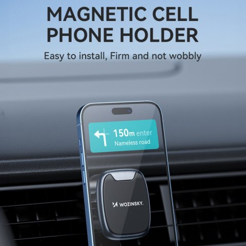 Uchwyt na telefon magnetyczny na kratkę nawiewu w samochodzie czarny Uchwyt na telefon magnetyczny na kratkę nawiewu w samochodzie czarny