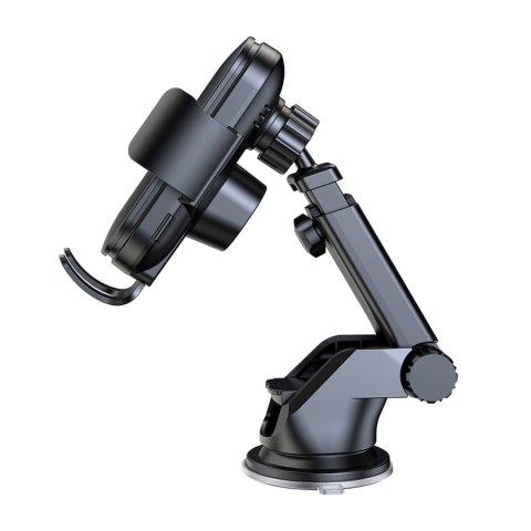 Uchwyt na telefon z ładowarką indukcyjną 15W na deskę rozdzielczą samochodu czarny Uchwyt na telefon z ładowarką indukcyjną 15W na deskę rozdzielczą samochodu czarny