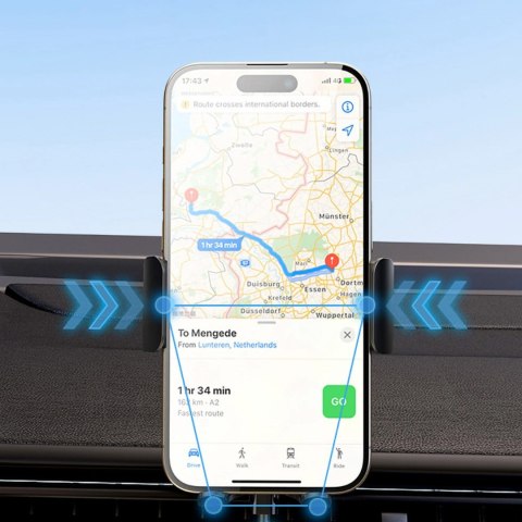 Uchwyt na telefon z ładowarką indukcyjną 15W na deskę rozdzielczą samochodu czarny Uchwyt na telefon z ładowarką indukcyjną 15W na deskę rozdzielczą samochodu czarny