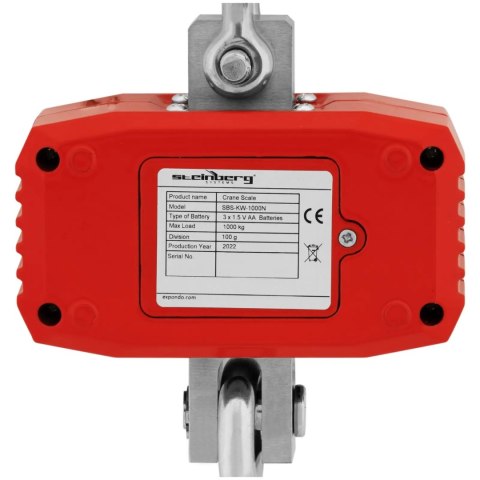 Waga hakowa podwieszana magazynowa LCD 1000 kg / 100 g Waga hakowa podwieszana magazynowa LCD 1000 kg / 100 g