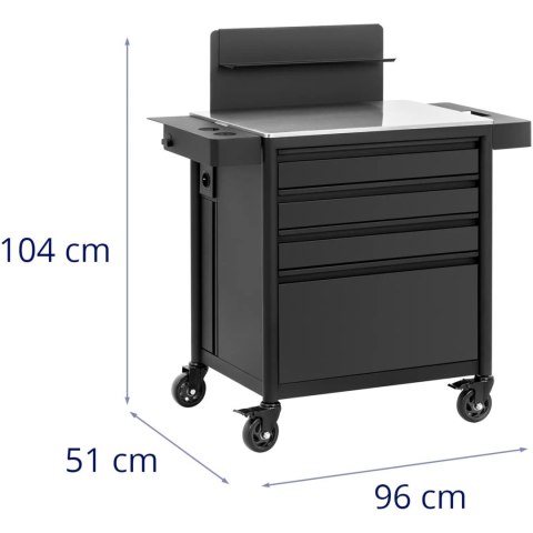 Wózek asystor stacja robocza do tatuażu 4 gniazda 2 x USB Wózek asystor stacja robocza do tatuażu 4 gniazda 2 x USB