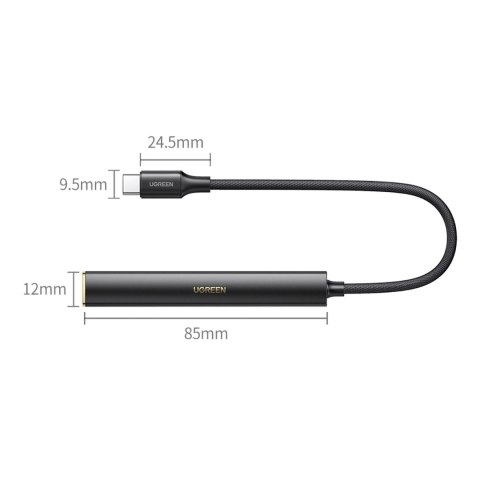 Wzmacniacz słuchawkowy audio przejściówka adapter USB-C do mini jack 3.5mm czarny Wzmacniacz słuchawkowy audio przejściówka adapter USB-C do mini jack 3.5mm czarny