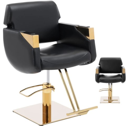 Fotel fryzjerski barberski kosmetyczny z podnóżkiem Physa PENRYN - czarno złoty Fotel fryzjerski barberski kosmetyczny z podnóżkiem Physa PENRYN - czarno złoty