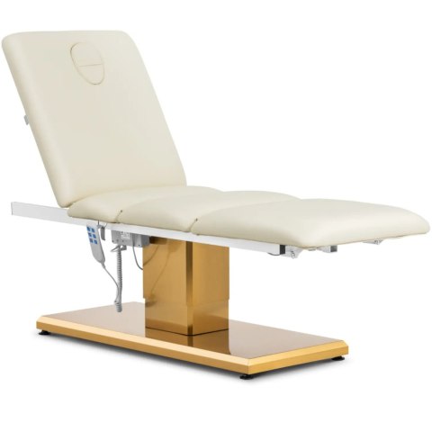 Fotel kosmetyczny do masażu tatuażu SPA 150 kg VITERBO - kremowo złoty Fotel kosmetyczny do masażu tatuażu SPA 150 kg VITERBO - kremowo złoty