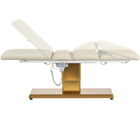 Fotel kosmetyczny do masażu tatuażu SPA 150 kg VITERBO - kremowo złoty Fotel kosmetyczny do masażu tatuażu SPA 150 kg VITERBO - kremowo złoty
