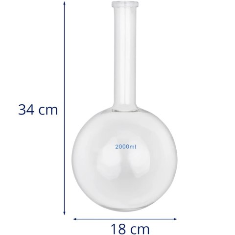 Kolba szklana kulista płaskodenna laboratoryjna 2000 ml Kolba szklana kulista płaskodenna laboratoryjna 2000 ml