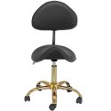 Krzesło kosmetyczne siodłowe z oparciem regulowane MANNHEIM czarno-złote Krzesło kosmetyczne siodłowe z oparciem regulowane MANNHEIM czarno-złote