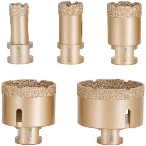 Otwornice diamentowe do szlifierek kątowych 20/25/35/55/68 115 mm M14 - zestaw Otwornice diamentowe do szlifierek kątowych 20/25/35/55/68 115 mm M14 - zestaw