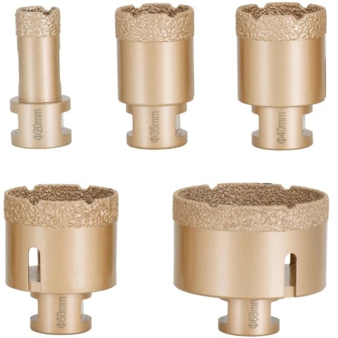 Otwornice diamentowe do szlifierek kątowych 20/35/40/50/68 115 mm M14 - zestaw Otwornice diamentowe do szlifierek kątowych 20/35/40/50/68 115 mm M14 - zestaw