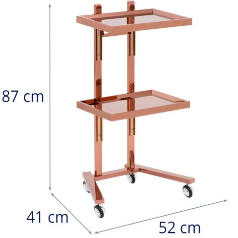 Pomocnik fryzjerski kosmetyczny 2 składane półki - różowe złoto Pomocnik fryzjerski kosmetyczny 2 składane półki - różowe złoto