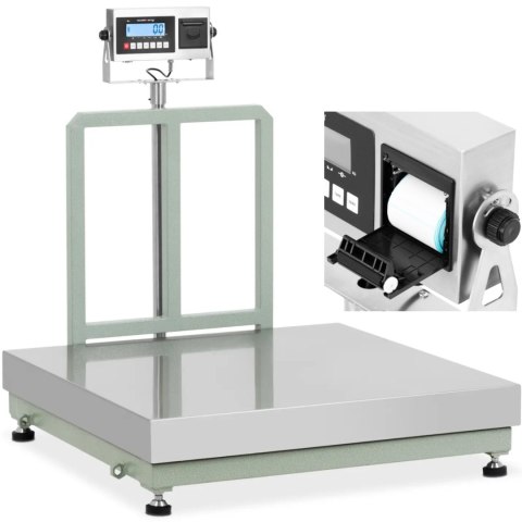 Waga platformowa z drukarką etykiet LCD 100 x 100 cm 600 kg / 50 g Waga platformowa z drukarką etykiet LCD 100 x 100 cm 600 kg / 50 g