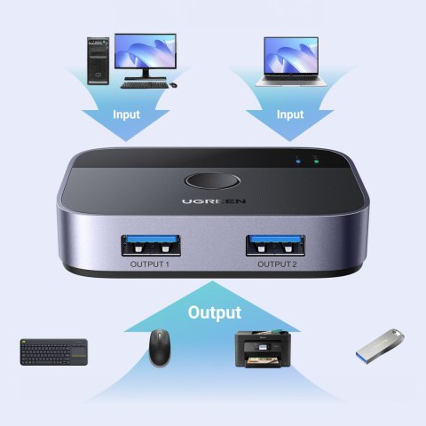 2w1 Adapter 2x USB-A 3.0 (wejście) / 2x USB-A (wyjście) - szary 2w1 Adapter 2x USB-A 3.0 (wejście) / 2x USB-A (wyjście) - szary