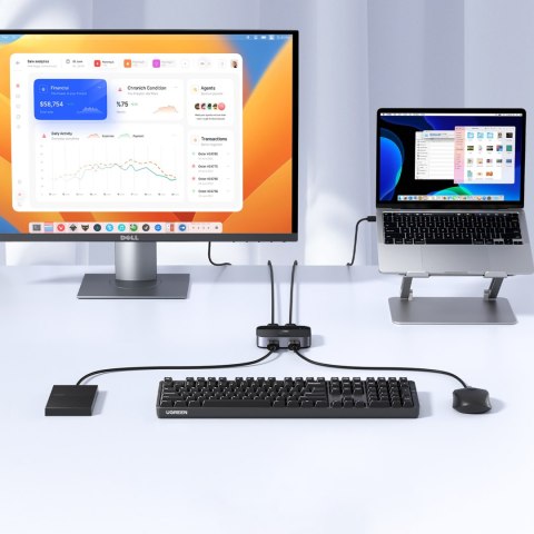 2w1 Adapter 2x USB-A 3.0 (wejście) / 2x USB-A (wyjście) - szary 2w1 Adapter 2x USB-A 3.0 (wejście) / 2x USB-A (wyjście) - szary