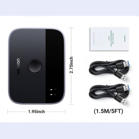 2w1 Adapter 2x USB-A 3.0 (wejście) / 2x USB-A (wyjście) - szary 2w1 Adapter 2x USB-A 3.0 (wejście) / 2x USB-A (wyjście) - szary