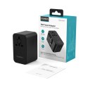 Adapter ładowarka podróżna 35W EU / US / AUS / UK z wbudowanym kablem USB-C - czarny Adapter ładowarka podróżna 35W EU / US / AUS / UK z wbudowanym kablem USB-C - czarny