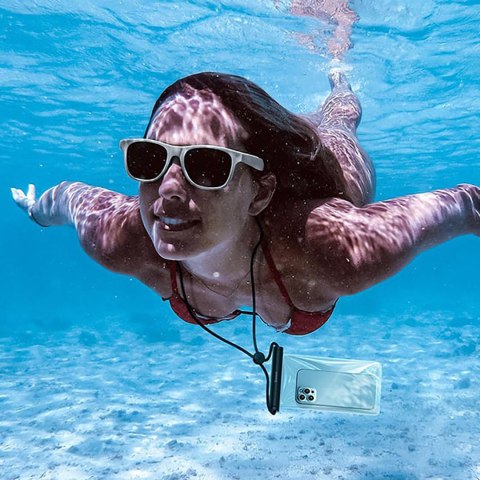 Etui wodoodporne do telefonu 7.2'' z cylindrycznym zapięciem IPX8 AquaGlide - czarne Etui wodoodporne do telefonu 7.2'' z cylindrycznym zapięciem IPX8 AquaGlide - czarne