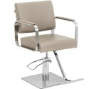 Fotel fryzjerski barberski kosmetyczny z podnóżkiem Physa OTLEY - beżowo srebrny Fotel fryzjerski barberski kosmetyczny z podnóżkiem Physa OTLEY - beżowo srebrny