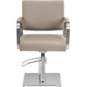 Fotel fryzjerski barberski kosmetyczny z podnóżkiem Physa OTLEY - beżowo srebrny Fotel fryzjerski barberski kosmetyczny z podnóżkiem Physa OTLEY - beżowo srebrny