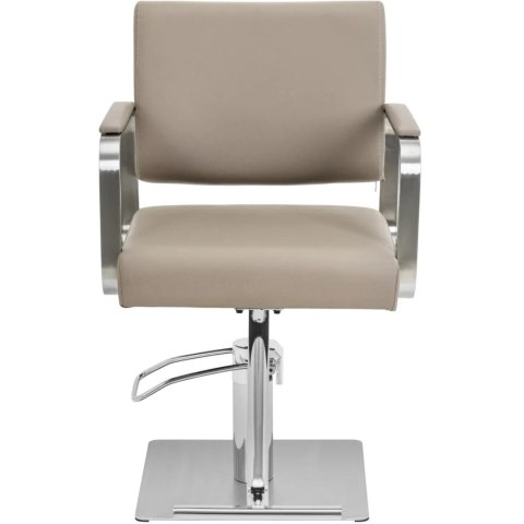 Fotel fryzjerski barberski kosmetyczny z podnóżkiem Physa OTLEY - beżowo srebrny Fotel fryzjerski barberski kosmetyczny z podnóżkiem Physa OTLEY - beżowo srebrny