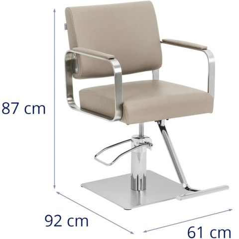 Fotel fryzjerski barberski kosmetyczny z podnóżkiem Physa OTLEY - beżowo srebrny Fotel fryzjerski barberski kosmetyczny z podnóżkiem Physa OTLEY - beżowo srebrny
