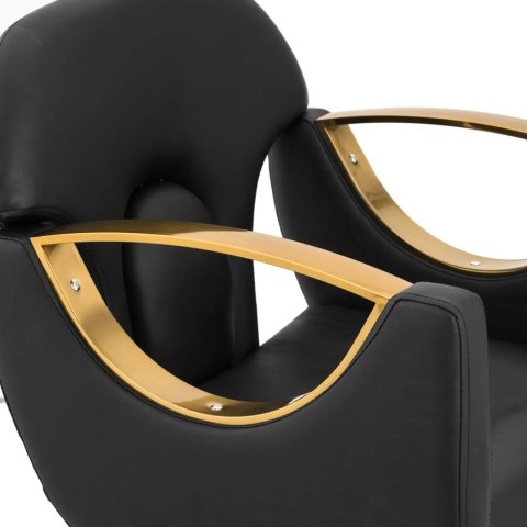 Fotel fryzjerski barberski z podnóżkiem BARTON - czarny