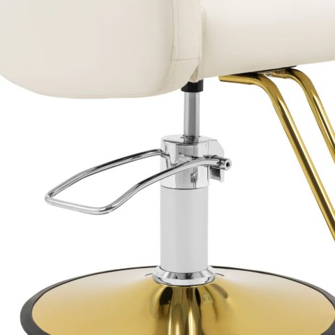 Fotel fryzjerski barberski z podnóżkiem BARTON - kremowy Fotel fryzjerski barberski z podnóżkiem BARTON - kremowy