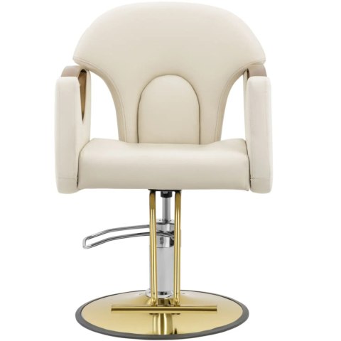Fotel fryzjerski barberski z podnóżkiem BARTON - kremowy Fotel fryzjerski barberski z podnóżkiem BARTON - kremowy