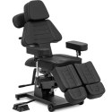 Fotel kosmetyczny do tatuażu regulowany z pedałem nożnym do 300 kg - czarny Fotel kosmetyczny do tatuażu regulowany z pedałem nożnym do 300 kg - czarny