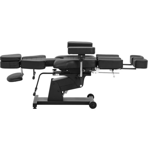 Fotel kosmetyczny do tatuażu regulowany z pedałem nożnym do 300 kg - czarny Fotel kosmetyczny do tatuażu regulowany z pedałem nożnym do 300 kg - czarny