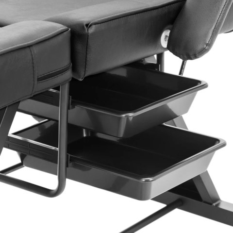 Fotel kosmetyczny do zabiegów masażu tatuażu 200 kg IMOLA - czarny Fotel kosmetyczny do zabiegów masażu tatuażu 200 kg IMOLA - czarny