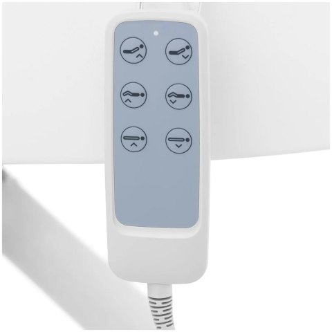 Fotel kosmetyczny do zabiegów masażu tatuażu regulowany 150 kg RHO - biały Fotel kosmetyczny do zabiegów masażu tatuażu regulowany 150 kg RHO - biały