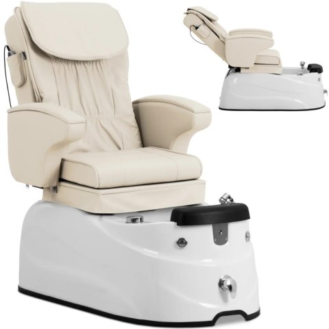 Fotel podologiczny do pedicure z funkcją masażu brodzikiem - kremowy Fotel podologiczny do pedicure z funkcją masażu brodzikiem - kremowy